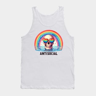 Antisocial Rainbow Skeleton Tank Top